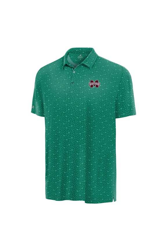 Men's Antigua Green Mississippi State Bulldogs Lucky Run Polo