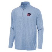 Mens Antigua Heather Aqua Columbus Blue Jackets Hunk Quarter-Zip Top