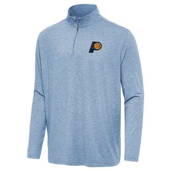 Men's Antigua Heather Aqua Indiana Pacers Hunk Quarter-Zip Top