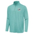 thumbnail image 1 of Men's Antigua  Heather Aqua Miami Dolphins Hunk Quarter-Zip Jacket, 1 of 1