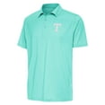 thumbnail image 1 of Men's Antigua  Heather Aqua Texas Rangers Par 3 Polo, 1 of 2