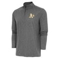 thumbnail image 1 of Men's Antigua Heather Black Athletics Hunk Quarter-Zip Pullover Top, 1 of 1