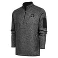 thumbnail image 1 of Men's Antigua Heather Black Austin FC Brushed Metallic Logo Big & Tall Fortune Quarter-Zip Pullover Jacket, 1 of 1