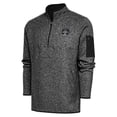 thumbnail image 1 of Men's Antigua Heather Black Austin FC Brushed Metallic Logo Fortune Quarter-Zip Pullover Jacket, 1 of 1