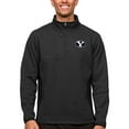 thumbnail image 1 of Men's Antigua Heather Black BYU Cougars Course Quarter-Zip Pullover Top, 1 of 1