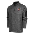 thumbnail image 1 of Men's Antigua Heather Black Baltimore Ravens Throwback Fortune Quarter-Zip Pullover Jacket, 1 of 1