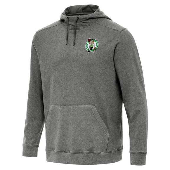 Men's Antigua Heather Black Boston Celtics Cloud Pullover Hoodie