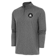 Mens Antigua Heather Black Boston Celtics Hunk Quarter-Zip Top
