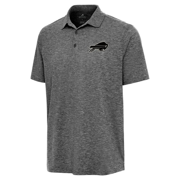 Men's Antigua Heather Black Buffalo Bills Par 3 Polo
