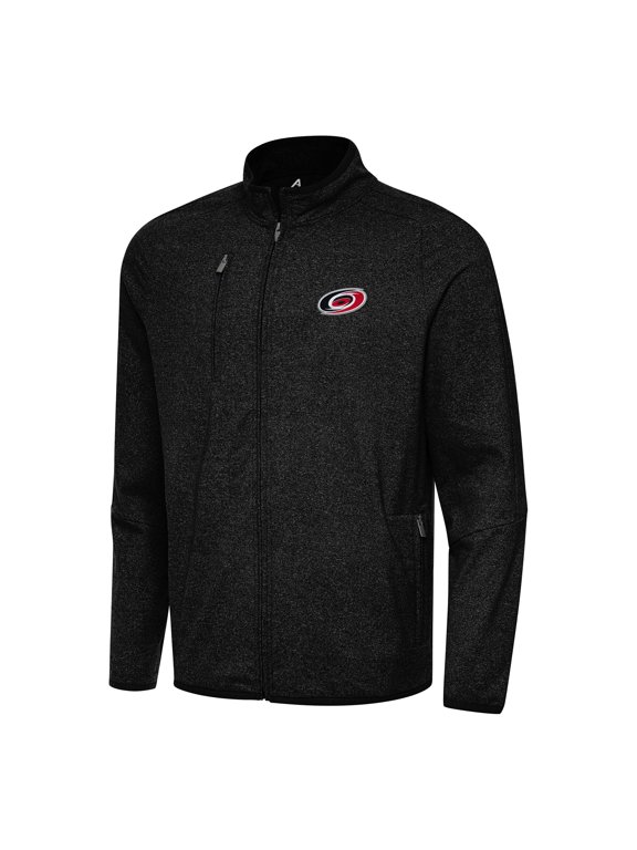 Men's Antigua Heather Black Carolina Hurricanes Hold-Up Full-Zip Tri-Blend Jacket