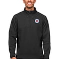 thumbnail image 1 of Men's Antigua Heather Black Chicago Fire Primary Team Logo Course Quarter-Zip Pullover Top, 1 of 1