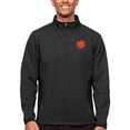 thumbnail image 1 of Men's Antigua Heather Black Clemson Tigers Course Quarter-Zip Pullover Top, 1 of 1