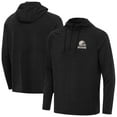 thumbnail image 1 of Men's Antigua Heather Black Cleveland Browns Spikes Raglan Quarter-Zip Hoodie, 1 of 4