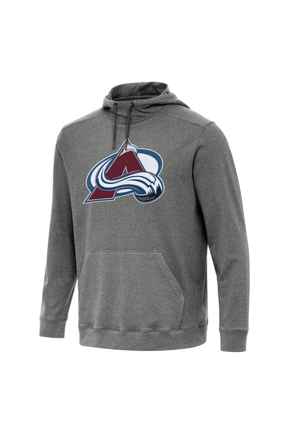 Men's Antigua Heather Black Colorado Avalanche Cloud Pullover Hoodie