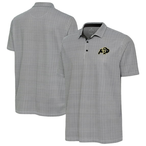 Men's Antigua Heather Black Colorado Buffaloes Intersect Polo