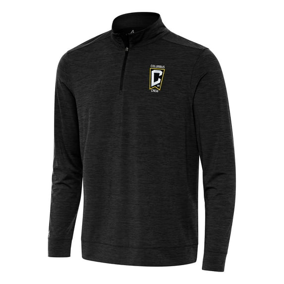 Men's Antigua Heather Black Columbus Crew Bright Quarter-Zip Top