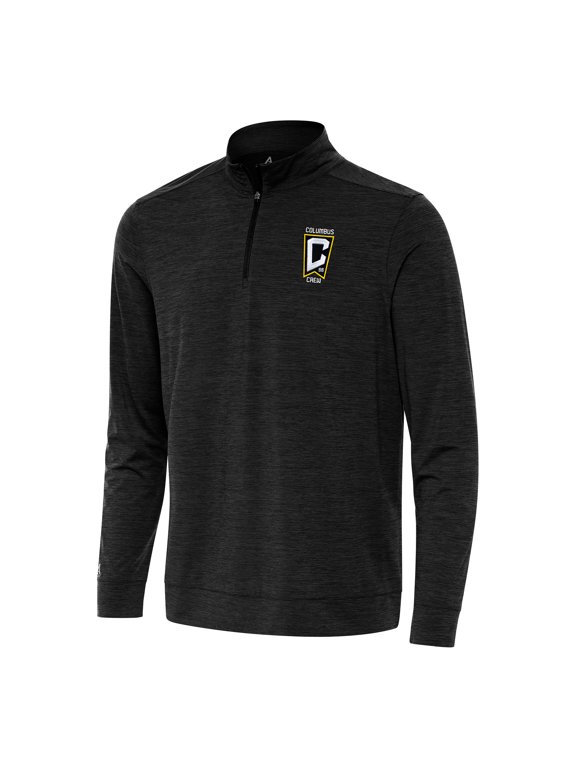 Men's Antigua Heather Black Columbus Crew Bright Quarter-Zip Top