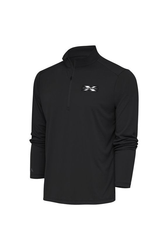 Men's Antigua Heather Black D-Generation X Tribute Quarter-Zip Pullover Top