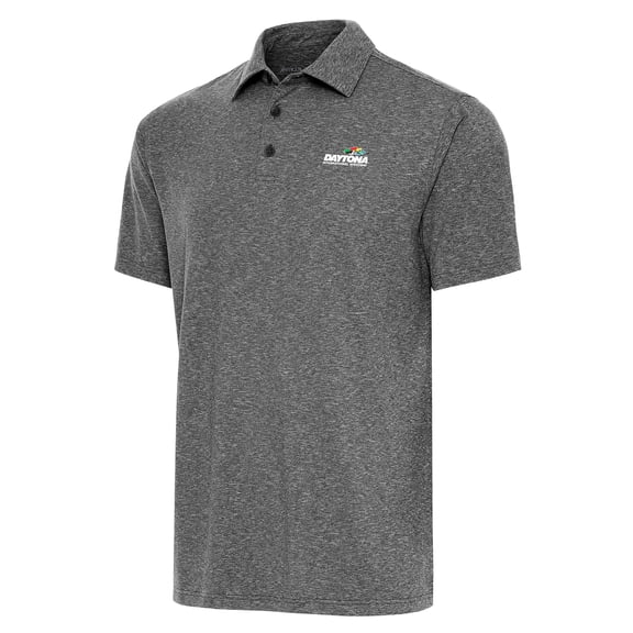 Men's Antigua  Heather Black Daytona International Speedway Big & Tall Par 3 Polo