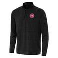 thumbnail image 1 of Men's Antigua Heather Black Detroit Pistons Bright Quarter-Zip Top, 1 of 1