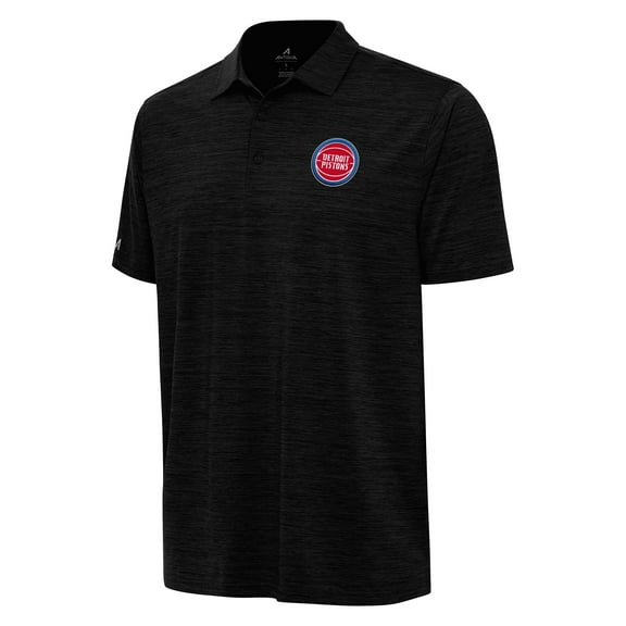 Men's Antigua  Heather Black Detroit Pistons Layout Polo