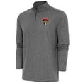 thumbnail image 1 of Men's Antigua  Heather Black Florida Panthers Hunk Quarter-Zip Pullover Top, 1 of 1