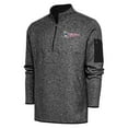 thumbnail image 1 of Men's Antigua  Heather Black Frisco RoughRiders Big & Tall Fortune Quarter-Zip Pullover Jacket, 1 of 1