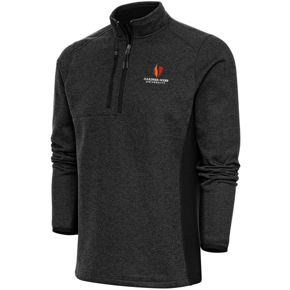 Men's Antigua Heather Black Gardner-Webb Bulldogs Course Quarter-Zip Top