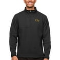 thumbnail image 1 of Men's Antigua Heather Black Georgia Tech Yellow Jackets Course Quarter-Zip Pullover Top, 1 of 1