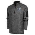 thumbnail image 1 of Men's Antigua Heather Black Homestead Grays Fortune Quarter-Zip Pullover Jacket, 1 of 1