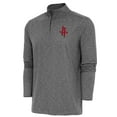 thumbnail image 1 of Men's Antigua  Heather Black Houston Rockets Hunk Quarter-Zip Pullover Top, 1 of 1