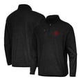thumbnail image 1 of Men's Antigua Heather Black Indiana Hoosiers Certain Tri-Blend Quarter-Zip Top, 1 of 3