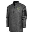 thumbnail image 1 of Men's Antigua Heather Black Jacksonville Red Caps Fortune Quarter-Zip Pullover Jacket, 1 of 1
