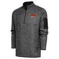 thumbnail image 1 of Men's Antigua Heather Black Joey Logano Fortune Quarter-Zip Pullover Jacket, 1 of 1