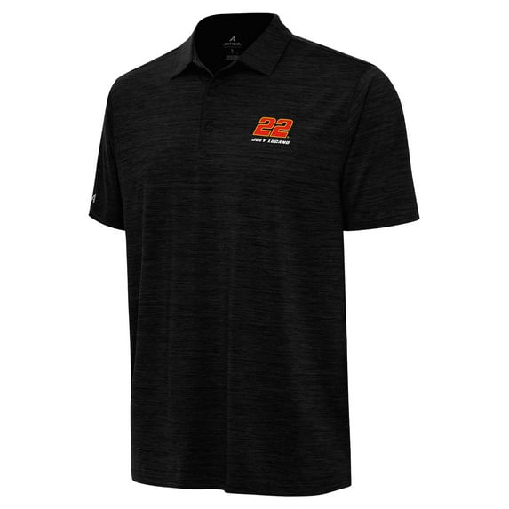 Men's Antigua Heather Black Joey Logano Layout Polo