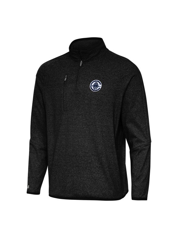 Men's Antigua Heather Black LA Clippers Certain Quarter-Zip Tri-Blend Sweatshirt