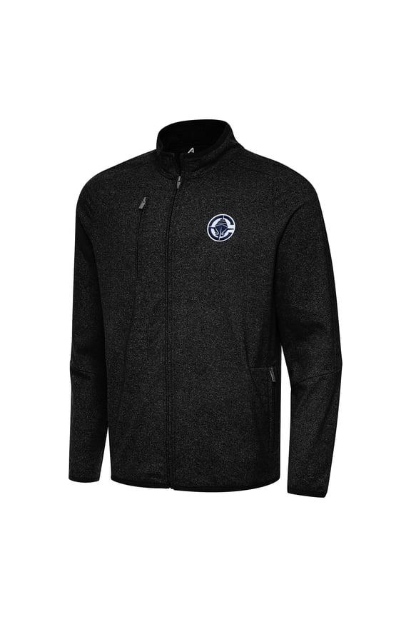 Men's Antigua Heather Black LA Clippers Hold-Up Full-Zip Tri-Blend Jacket