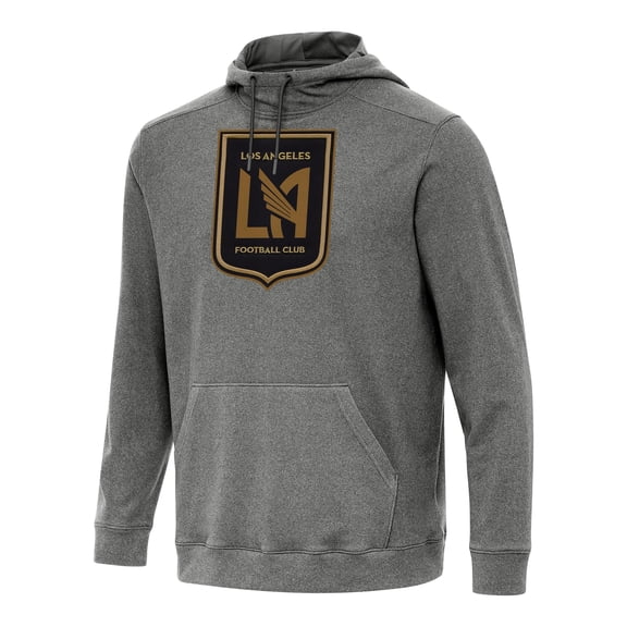 Men's Antigua Heather Black LAFC Cloud Pullover Hoodie