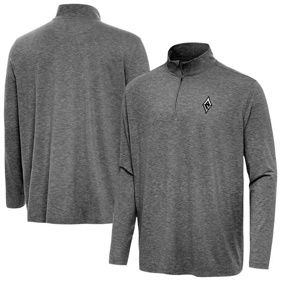 Men's Antigua Heather Black Las Vegas Aces Hunk Quarter-Zip Top