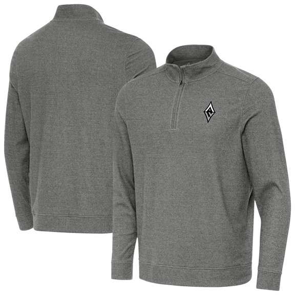 Men's Antigua Heather Black Las Vegas Aces Subtle Quarter-Zip Top