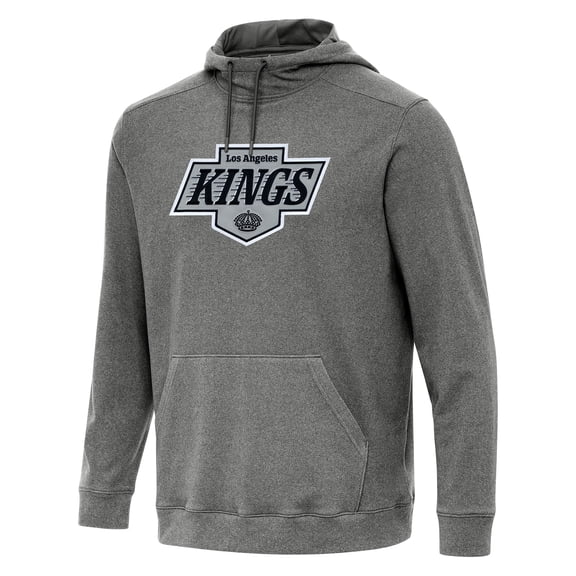 Men's Antigua Heather Black Los Angeles Kings Cloud Pullover Hoodie