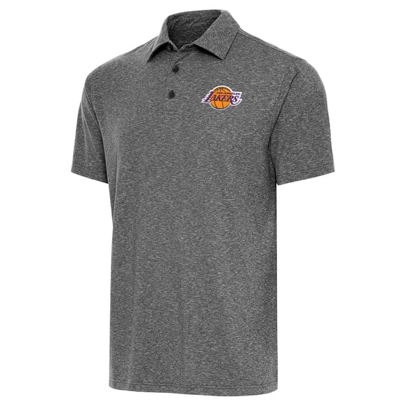 Men's Antigua  Heather Black Los Angeles Lakers Par Polo
