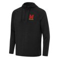 thumbnail image 1 of Men's Antigua Heather Black Maryland Terrapins Spikes Raglan Quarter-Zip Hoodie, 1 of 1
