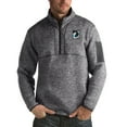 thumbnail image 1 of Men's Antigua Heather Black Minnesota United FC Fortune Quarter-Zip Pullover Jacket, 1 of 1