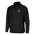thumbnail image 1 of Men's Antigua Heather Black Minnesota Vikings Certain Tri-Blend Quarter-Zip Top, 1 of 1