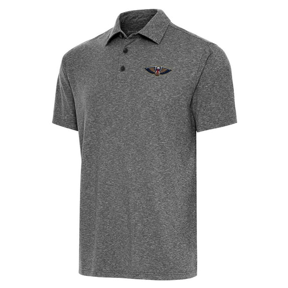 Men's Antigua Heather Black New Orleans Pelicans Big & Tall Par 3 Polo