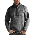 thumbnail image 1 of Men's Antigua Heather Black New Orleans Pelicans Fortune Big & Tall Quarter-Zip Pullover Jacket, 1 of 1