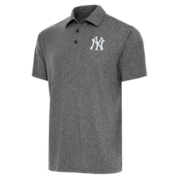 Men's Antigua  Heather Black New York Yankees Par Polo