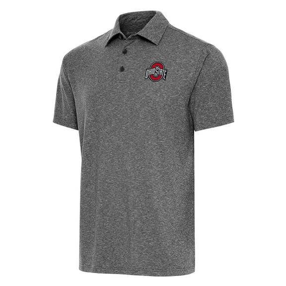 Men's Antigua  Heather Black Ohio State Buckeyes Big & Tall Par 3 Polo
