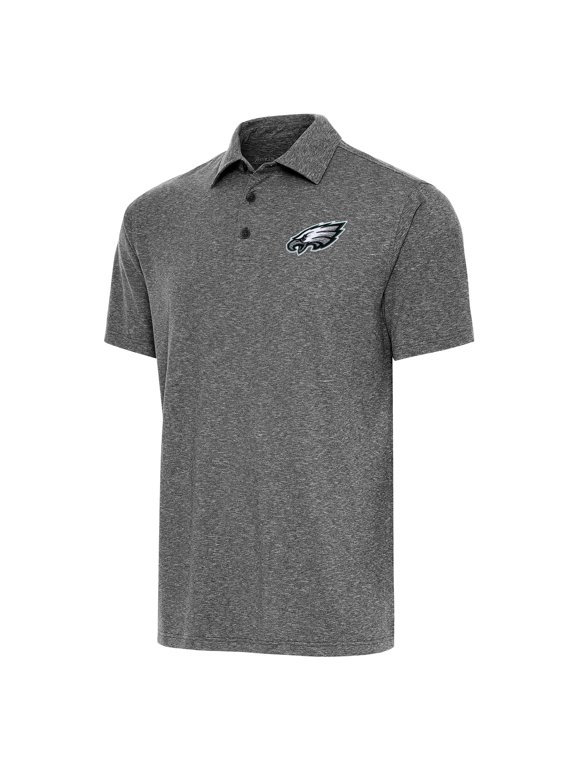 Men's Antigua Heather Black Philadelphia Eagles Par Polo